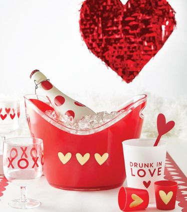 Hearts  Red Beverage Bucket