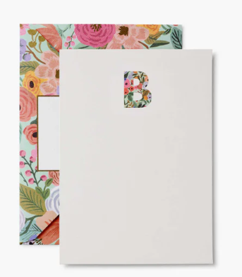 Garden Party Monogram Notecards | B