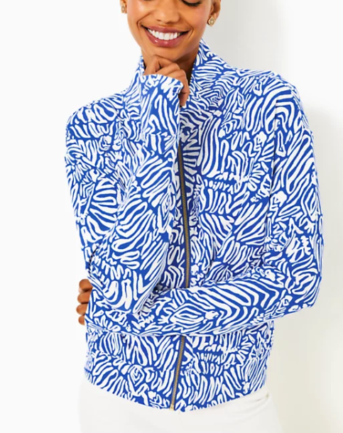 UPF 50+ Wrenley Zip Up | Martinique Blue Zee Bebe