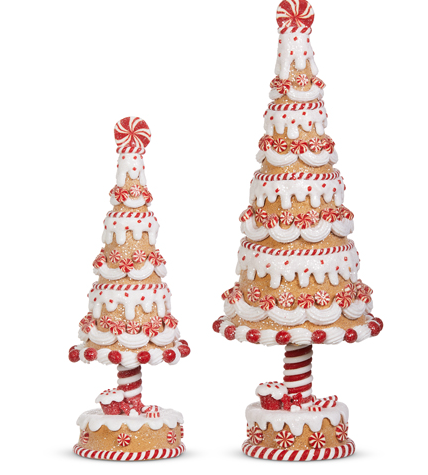 11" Gingerbread Peppermint Tree