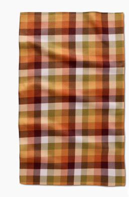Geometry Tea Towel | Rustic Autumn Plaid