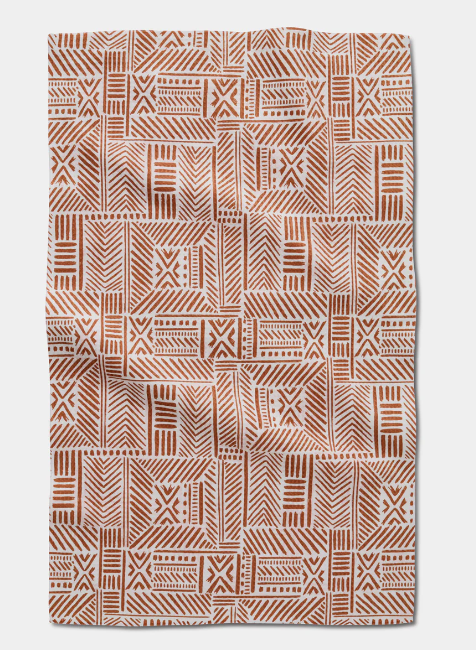 Geometry Tea Towel | Mud Cloth Natural