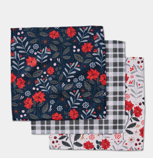 Geometry Dishcloth Set | Holiday Floral
