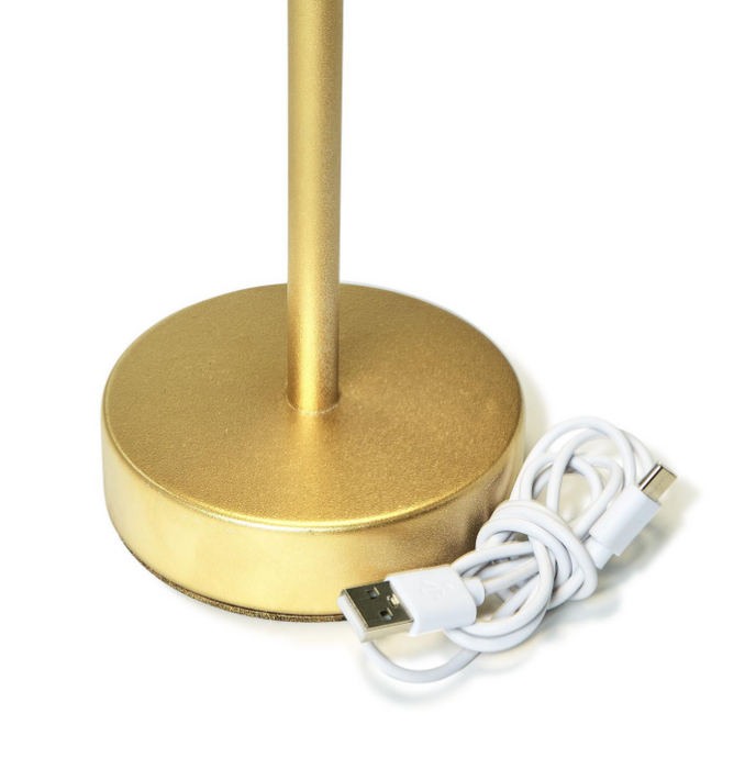LED Cordless Gold Scallop Shade Table Lamp