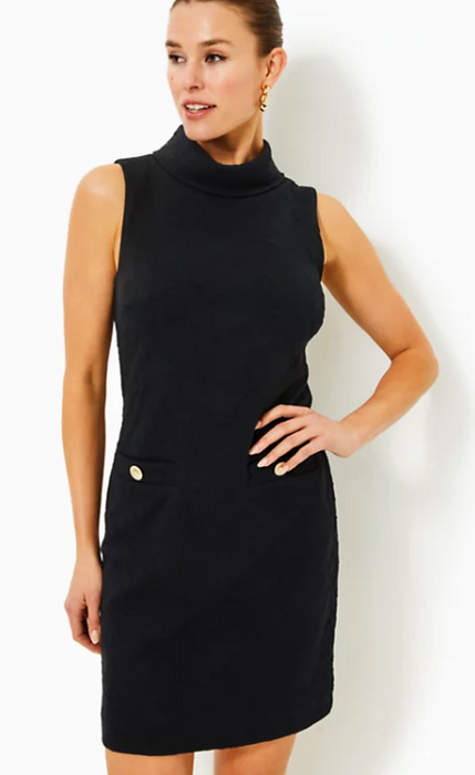 Daisee Shift Dress | Noir Knit Pucker Jacquard