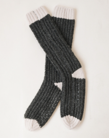 Snow Bunny Slipper Sock | Fawn/Storm