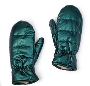 Green Puffer Mittens