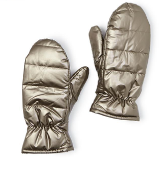 Metallic Puffer Mittens