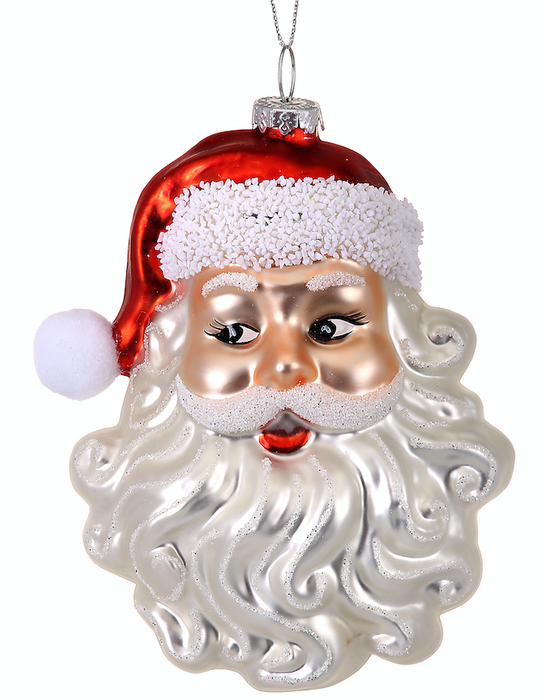5" Retro Santa Face Ornament