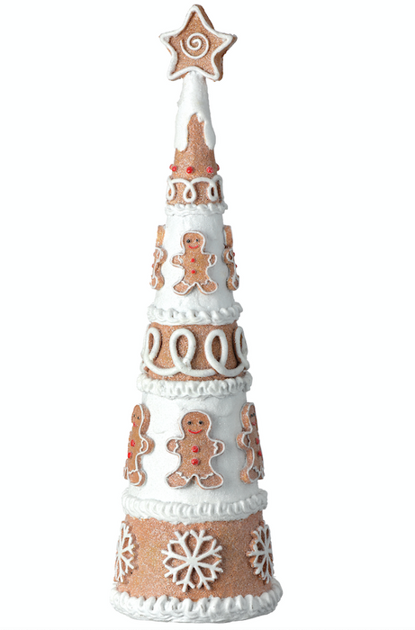 12.5" Frosted Gingerbread Cone Tree | Small