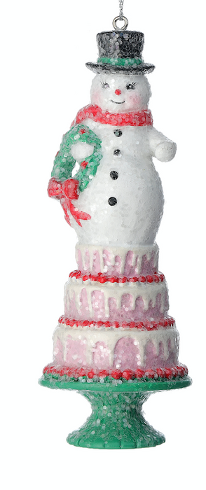 5.5" Snowman on Cake Ornament