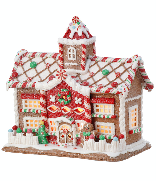 9.5" LED Iced Roof Candy House