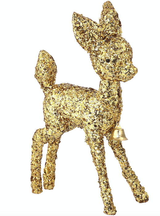 4" Gold Glitter Deer
