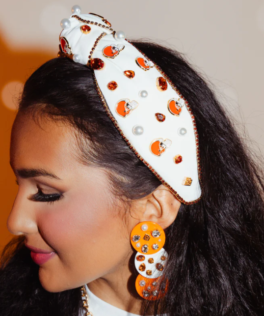 Cle Browns White Logo Headband