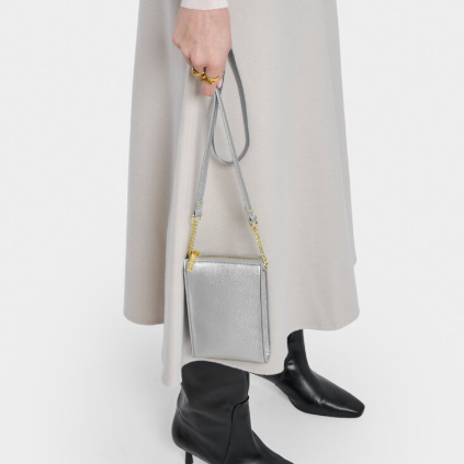 Zana Slim Crossbody Bag | Silver