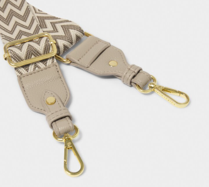 Canvas Bag Strap | Light Taupe Chevron