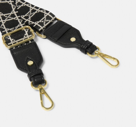 Canvas Bag Strap | Black Geometric