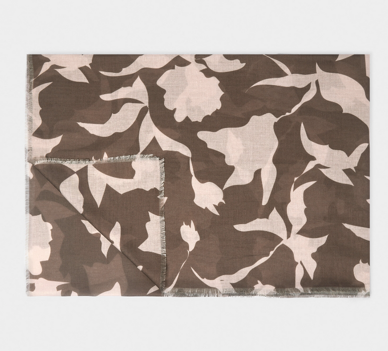 Printed Scarf | Chocolate Abstract Floral