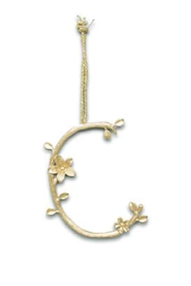 C Flowering Branch Initial Ornament