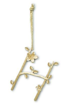 H Flowering Branch Initial Ornament