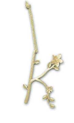K Flowering Branch Initial Ornament
