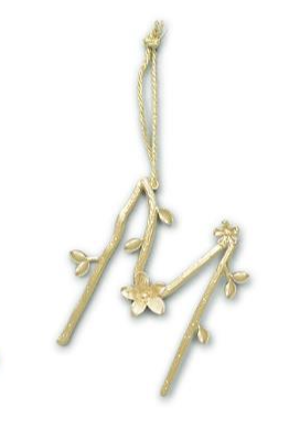 M Flowering Branch Initial Ornament