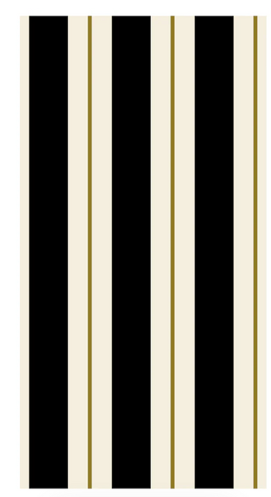 Black & Gold Awning Stripe Guest Napkin