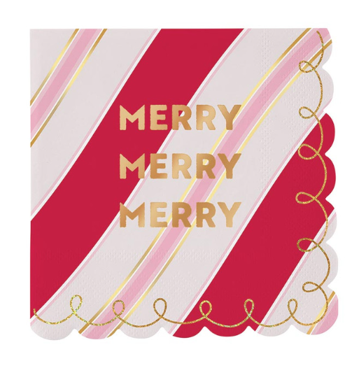 Scalloped Merry Merry Napkins