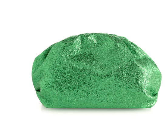 Chrissy Metallic Clutch | Green