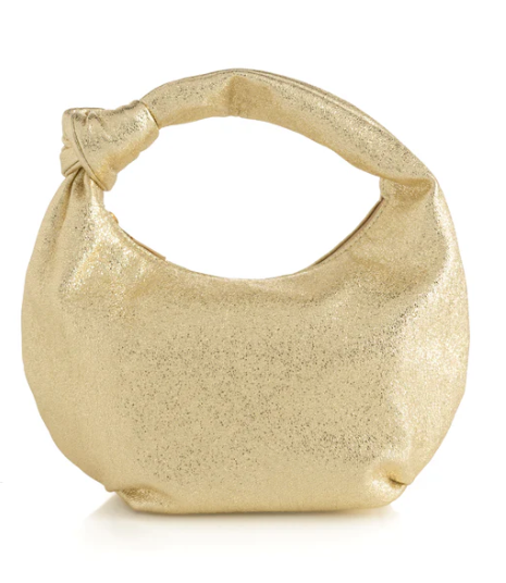 Chrissy Knotted Metallic Top Bag | Gold