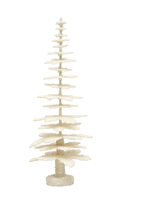 12" Lg Cream Glitter Paper Tree