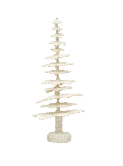 9" Med Cream Glitter Paper Tree
