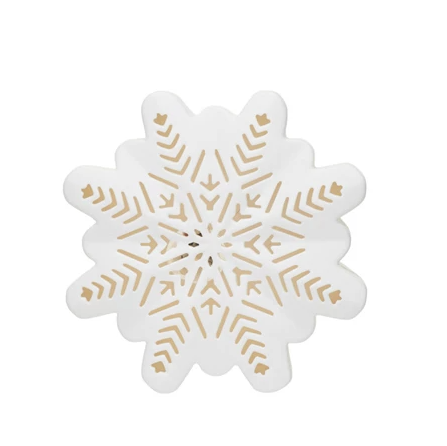 6" LED Bisque Stoneware Snowflake