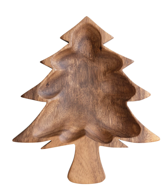 Acacia Wood Tree Shaped Bowl