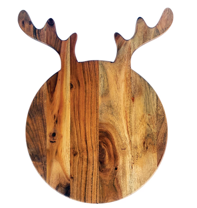 Acacia Wood Cheese Board w/Antlers
