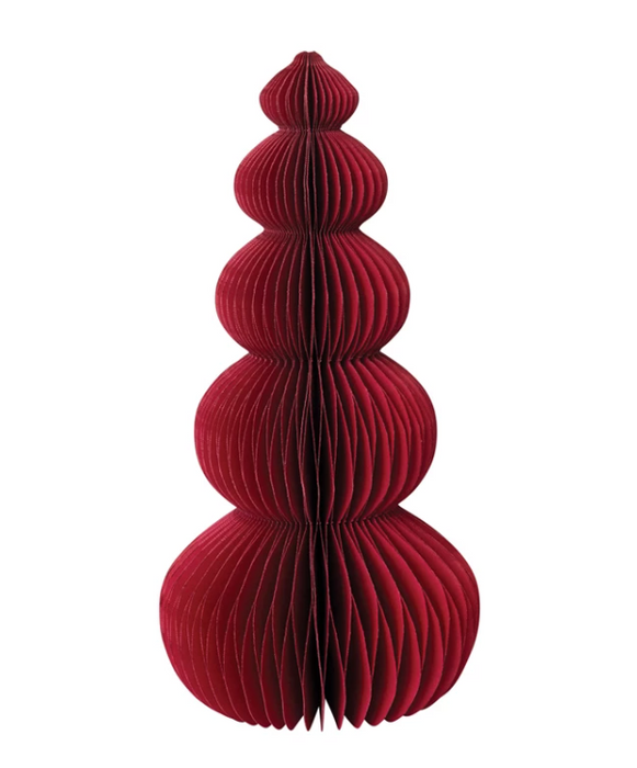 14" Red Paper Honeycomb Tree