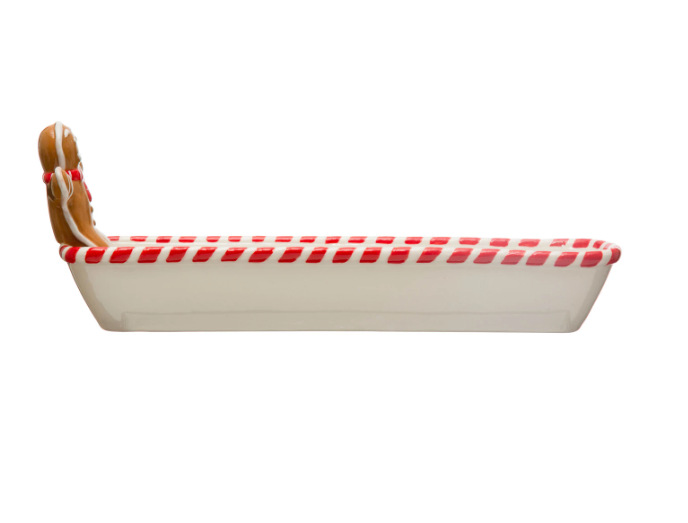 Gingerbread Man Ceramic Cracker Tray