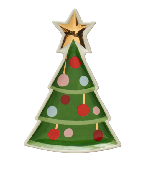 8" Ceramic Tree Shaped Plate