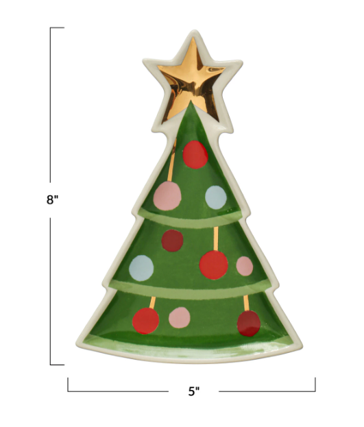 8" Ceramic Tree Shaped Plate