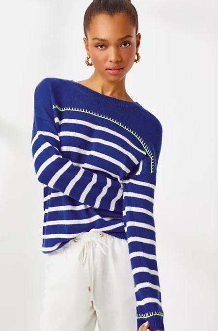 Kyren Sweater | Blue Med Never Ending Stripe