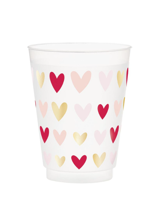 Heart Pattern Frost Cup Set