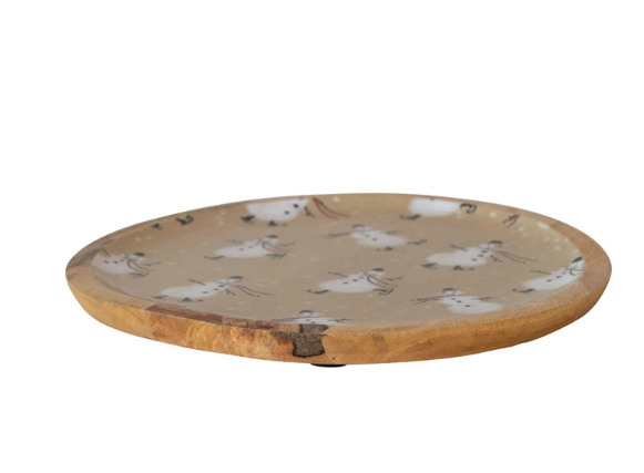 Round Snowman Mango Platter