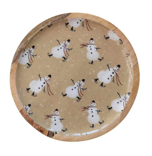 Round Snowman Mango Platter