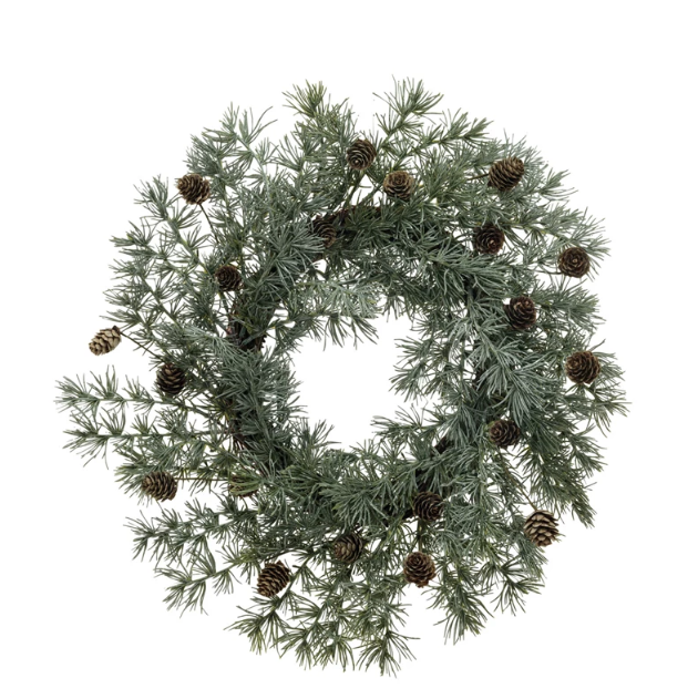 Faux Atlas Cedar Wreath w/Pinecones