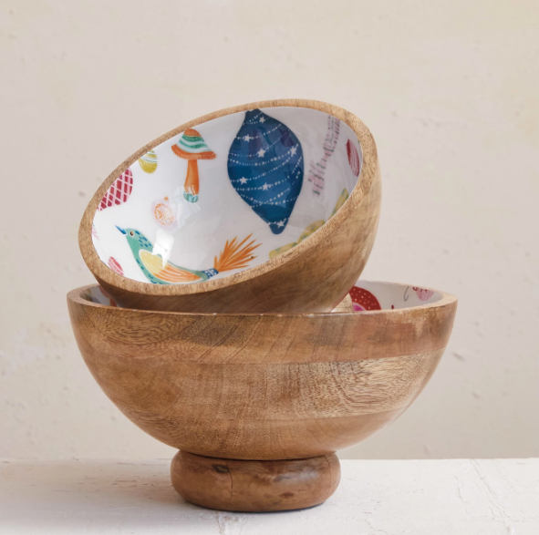 10" Med Seasonal Mango Footed Bowl