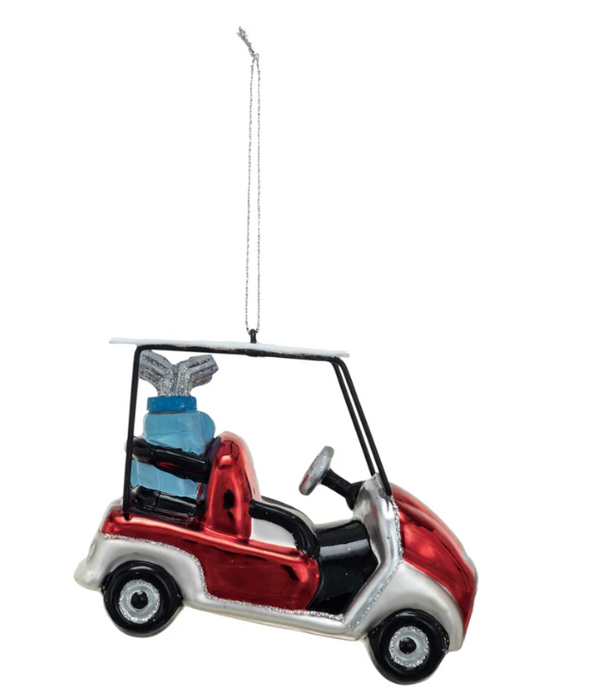 Glass Golf Cart Ornament