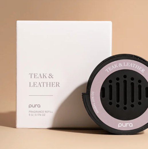 Pura Car Smart Vial | Teak & Leather