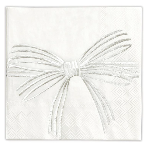 Silver Bow Cocktail Napkin