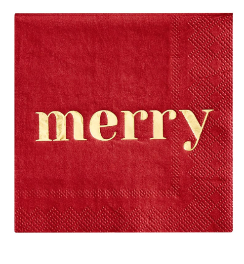 Red Merry Cocktail Napkin