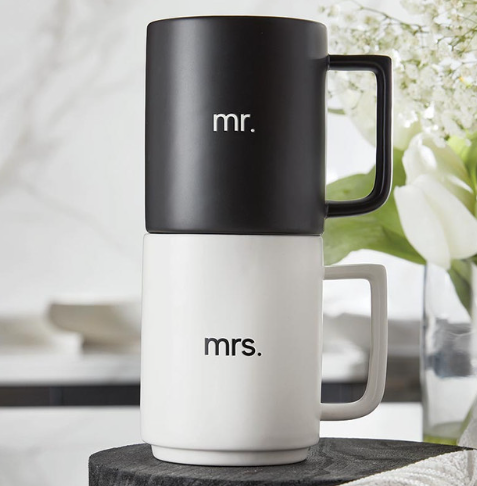 Mr Mrs Stackable Mug Set